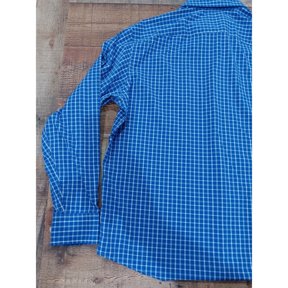 Men's Untuckit XL Blue Plaid Long Sleeve Button up 2487 - Picture 11 of 11